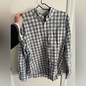 Express Gray & White Check Button-Down Shirt - Men